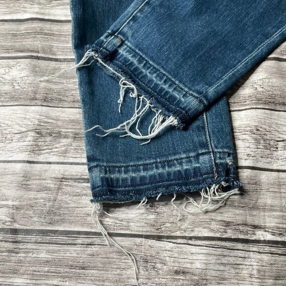 Frame Denim Le Garcon Crop Jeans Mt. Snow Medium Blue Size 26 Pockets Ankle Zip - Picture 5 of 12
